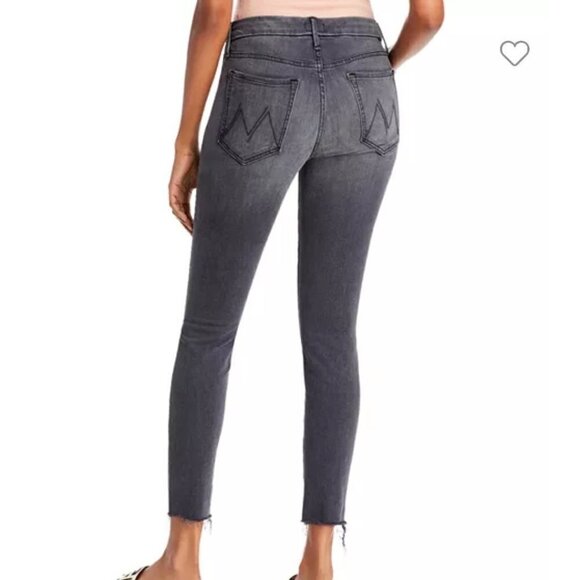 Mother The Looker Ankle Gray Skinny Jeans Burned Out Lanterns Size 27 - Picture 2 of 12
